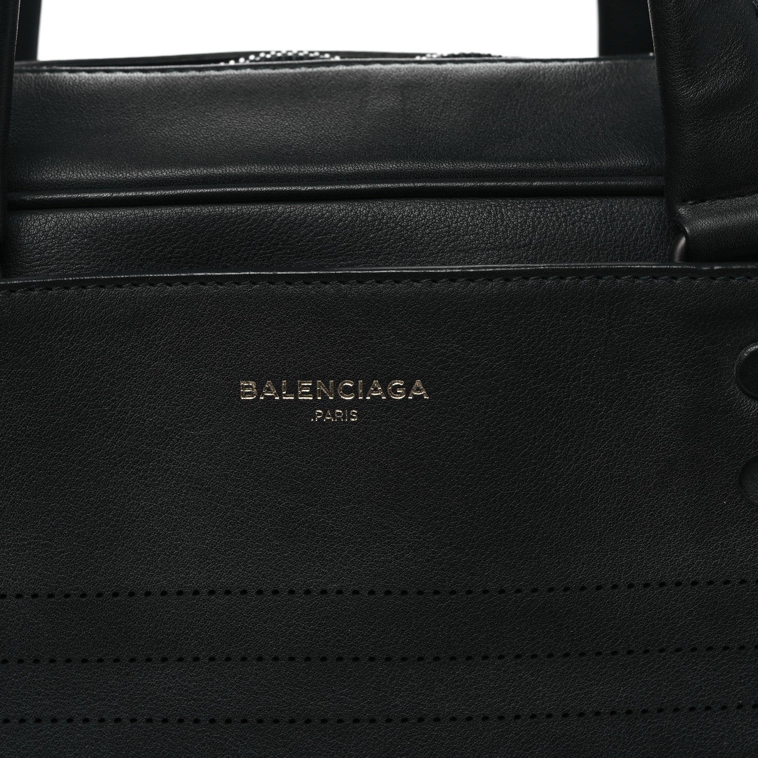 Balenciaga Veau Soyeux Perforated Blackout City Briefcase Black 8 of 12
