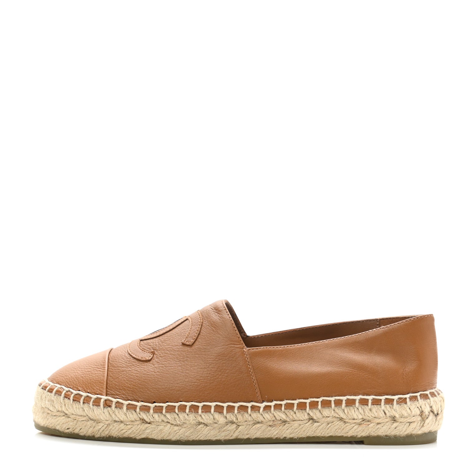 Chanel Calfskin CC Espadrilles 36 Light Brown 1 of 11