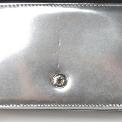Christian Dior Metallic Patent Micro-Cannage Baby Diorama Flap Bag Silver 11 of 12
