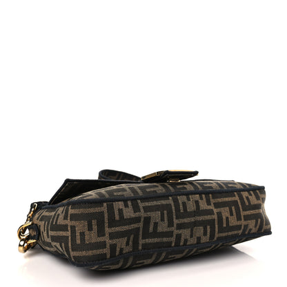 Fendi Fabric Jacquard FF 1974 Medium Baguette Tobacco Moro Black 4 of 9