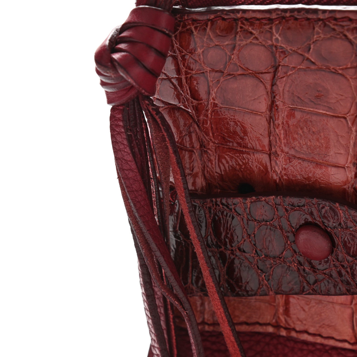 Nancy Gonzalez Calfskin Crocodile Cristie Satchel Red 13 of 17