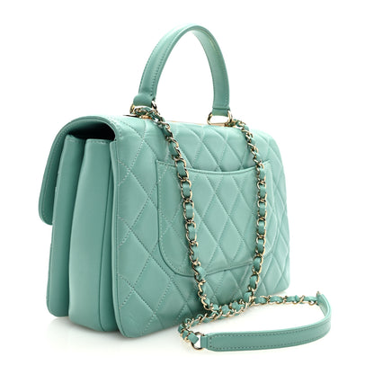 Chanel Lambskin Quilted Medium Trendy CC Flap Dual Handle Bag Light Green 3 of 10