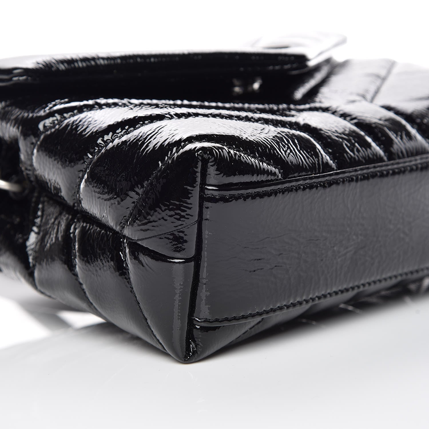 Saint Laurent Patent Y Quilted Monogram Toy Loulou Crossbody Bag Black 7 of 9