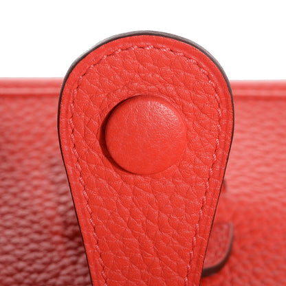 Hermes Taurillon Clemence Evelyne III PM Rouge Pivoine 14 of 15