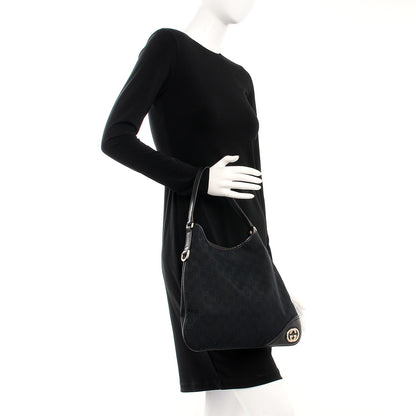 Gucci Monogram Medium New Britt Hobo Black 2 of 9