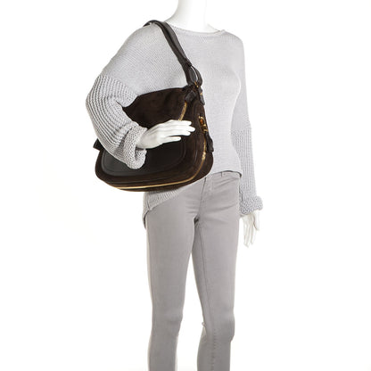 Tom Ford Suede Large Jennifer Bag Dark Brown 2 of 11