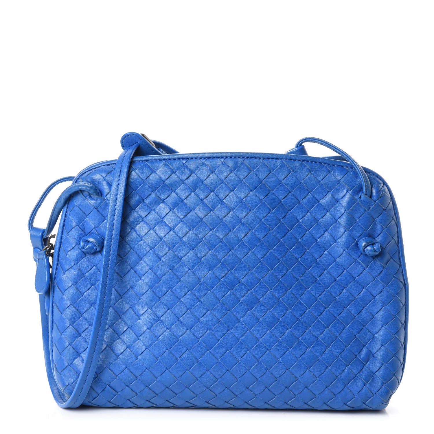 Bottega Veneta Nappa Intrecciato Nodini Crossbody Messenger Signal Blue 1 of 9