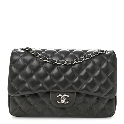 Chanel Lambskin Quilted Jumbo Double Flap Dark Grey 1 of 10