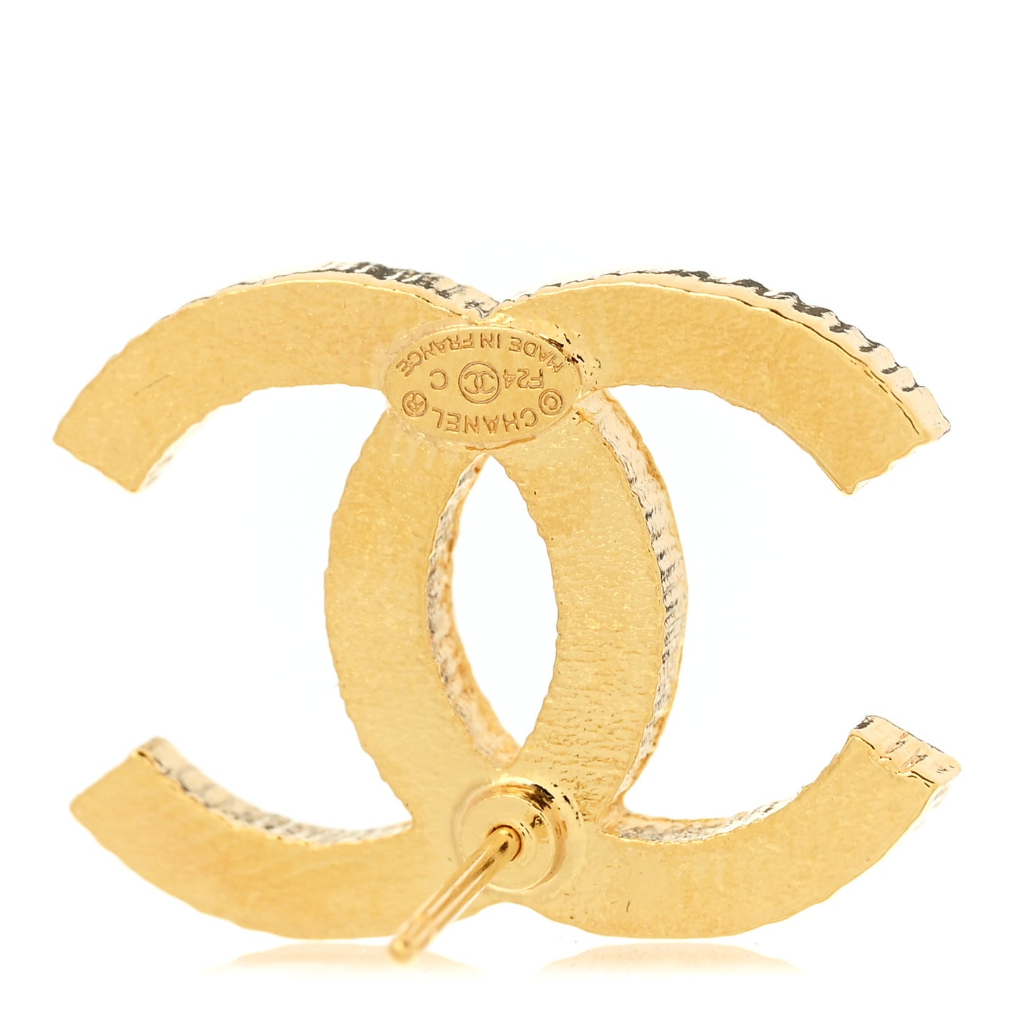 Enamel CC Earrings Pink Gold