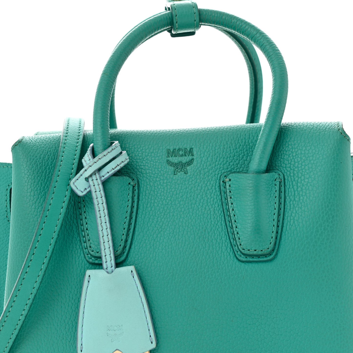 Grained Calfskin Mini Milla Tote Oasis Green