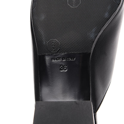 Chanel Lambskin Grosgrain Cap Toe CC Mules 36 Black 7 of 9