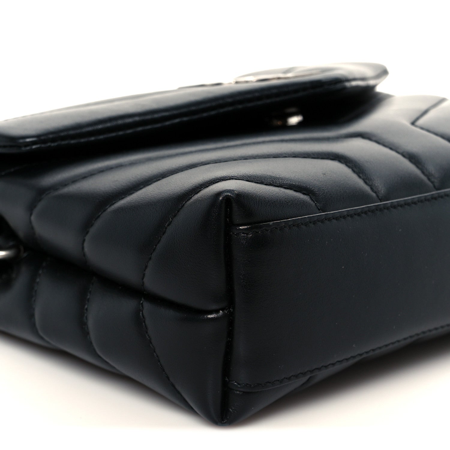 Saint Laurent Calfskin Y Quilted Monogram Toy Loulou Crossbody Bag Black 10 of 12