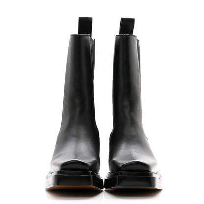 Bottega Veneta Calfskin Lean Mid-Calf Boots 37.5 Black 2 of 8