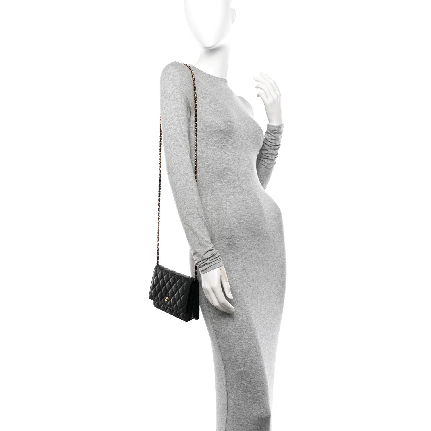 Chanel Caviar Quilted Wallet On Chain WOC Black 2 of 11