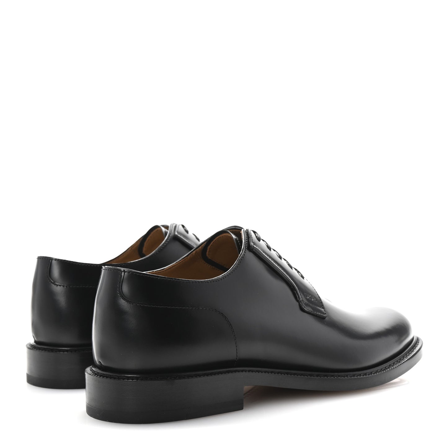 Calfskin Mens Derby Shoes 42 Black