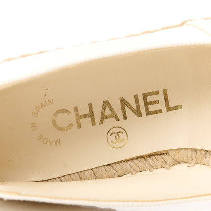 Chanel Fabric Biarritz CC Espadrilles 40 White Gold 9 of 10