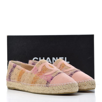 Chanel Tweed CC Espadrilles 40 Pink Multicolor 15 of 15