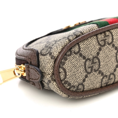 Gucci GG Supreme Monogram Web Ophidia Dome Key Pouch Beige New Acero 9 of 12
