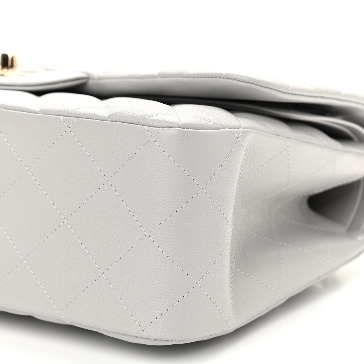 Chanel Caviar Quilted Jumbo Double Flap Grey 9 of 10