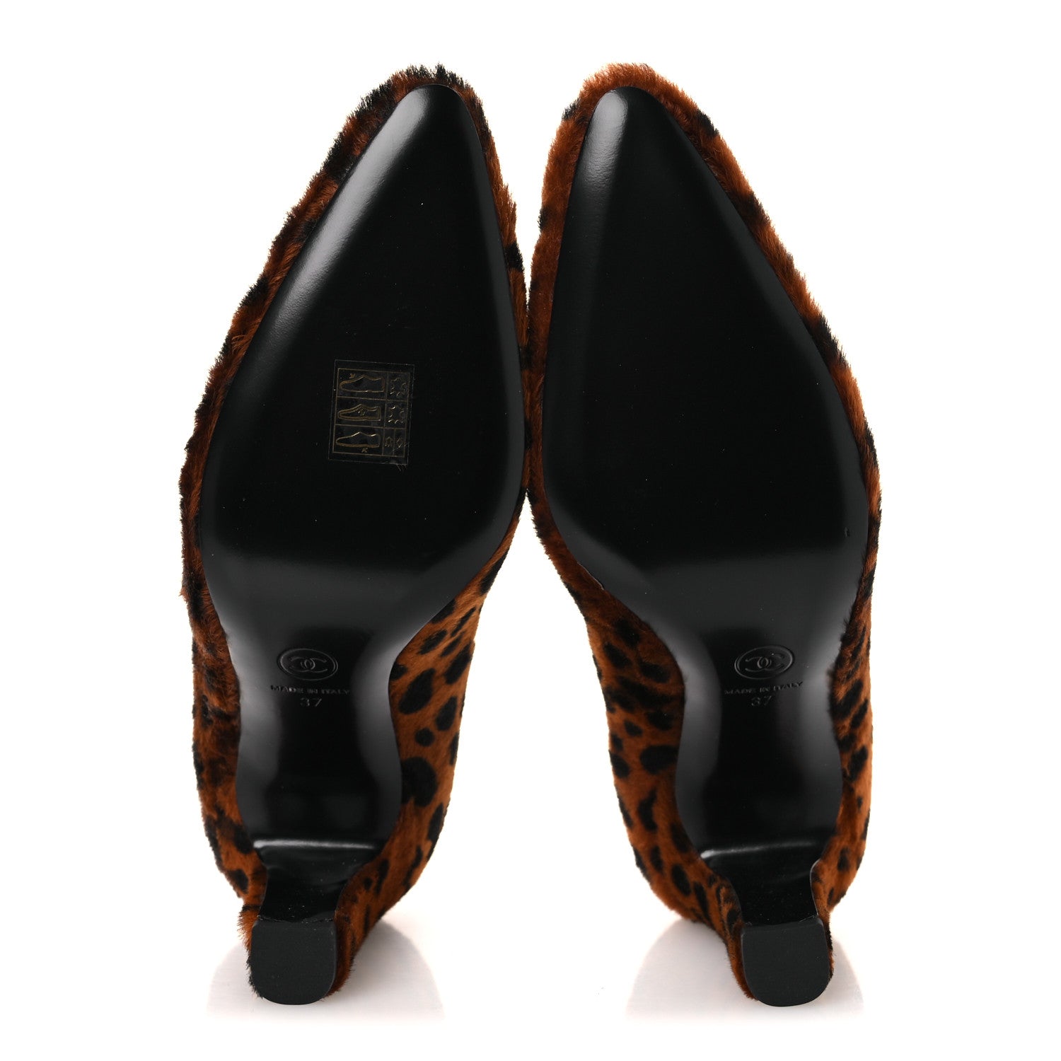 Chanel Pony Hair Lambskin Pumps 37 Brown Black 7 of 11