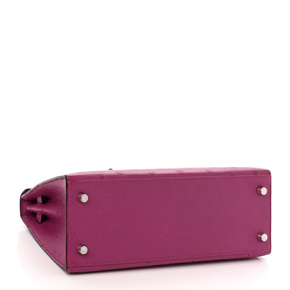 Hermes Ostrich Kelly Sellier 25 Rose Pourpre 4 of 12