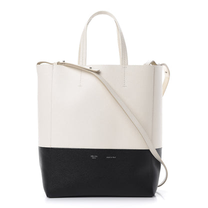 Celine Grained Calfskin Small Vertical Bi-Cabas Cream Black 1 of 12