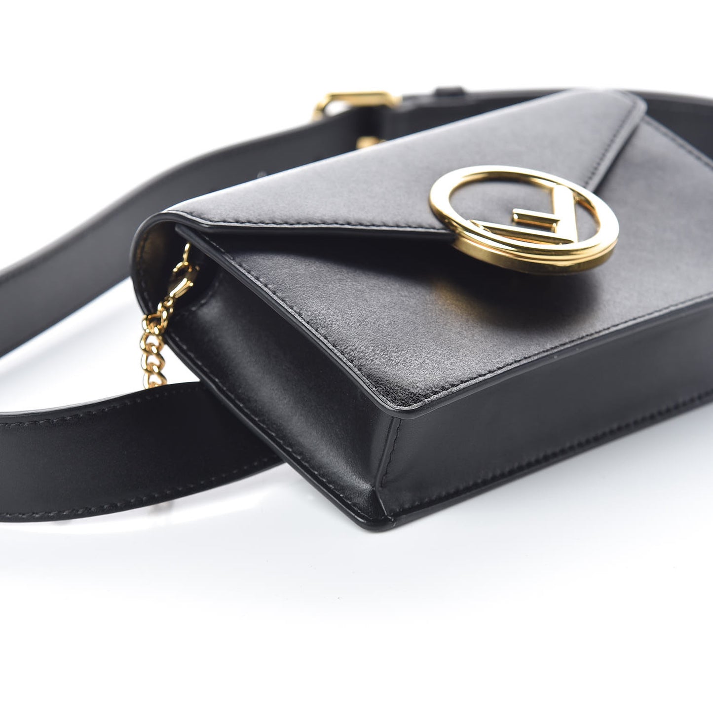 Vitello Liberty Lucido F is Fendi Envelope Belt Bag Black