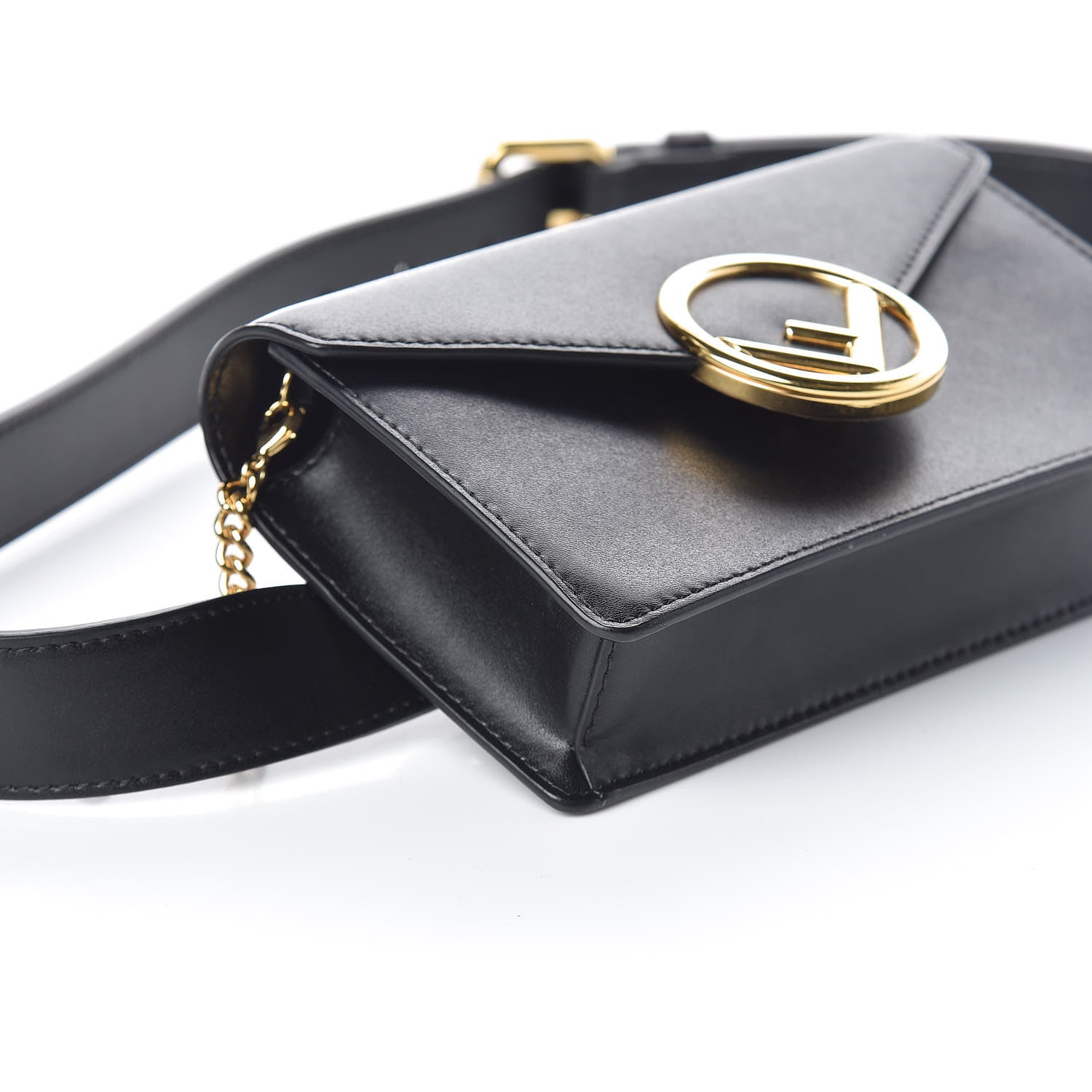 Fendi Vitello Liberty Lucido F is Fendi Envelope Belt Bag Black 9 of 12