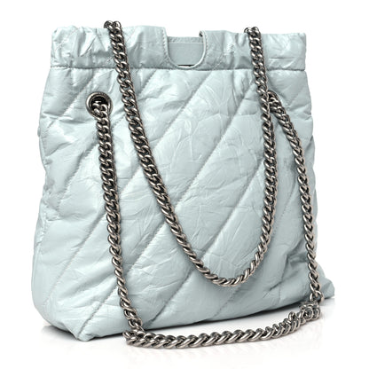 Balenciaga Crushed Calfskin Quilted Crush Small Tote Bag Light Blue 3 of 11