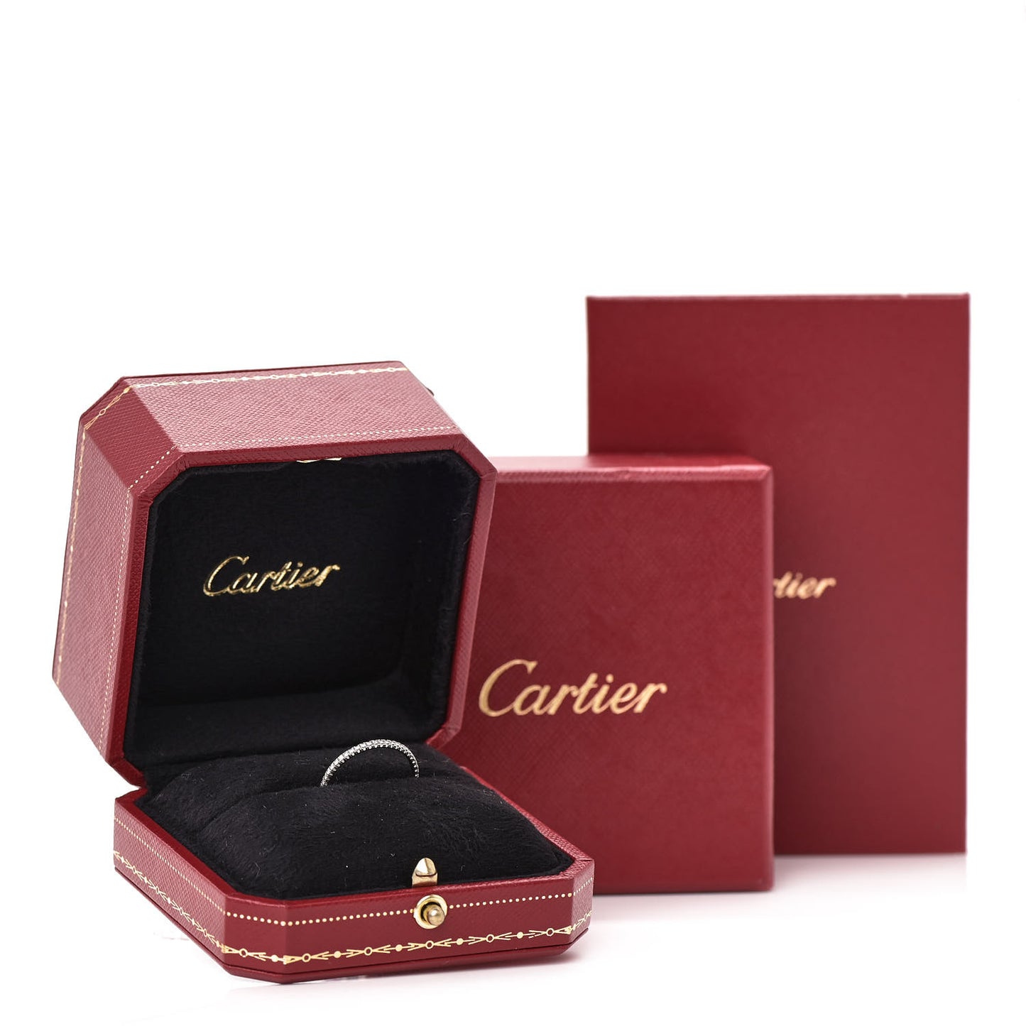 18K White Gold Diamond 1.5mm Etincelle de Cartier Wedding Band Ring 54 6.75