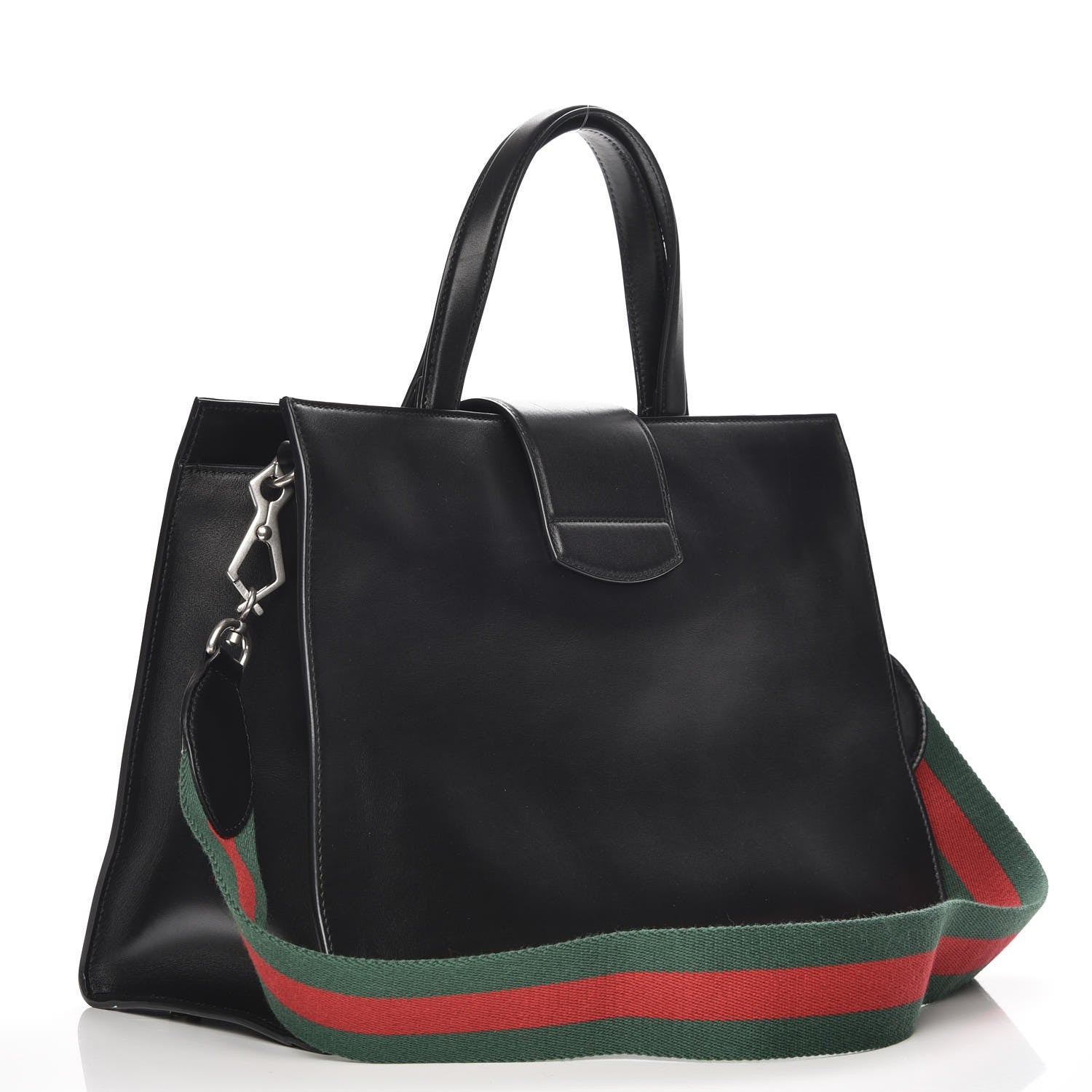 Gucci Calfskin Web Stripe Large Dionysus Tote Bag Black 4 of 8
