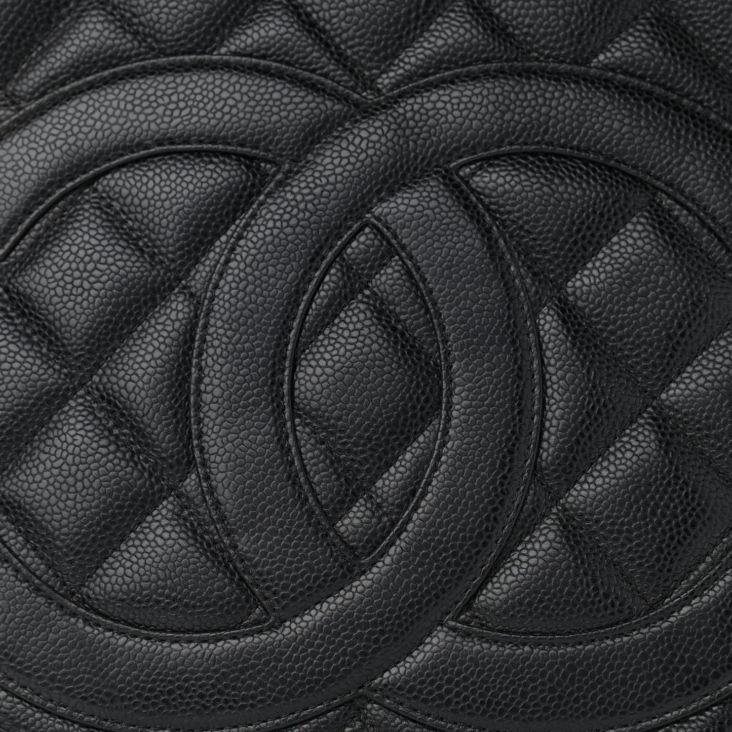Caviar Quilted Medallion Tote Black