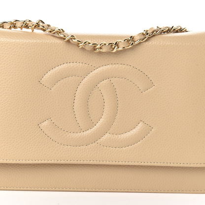 Chanel Caviar Timeless CC Wallet on Chain WOC Beige 11 of 12