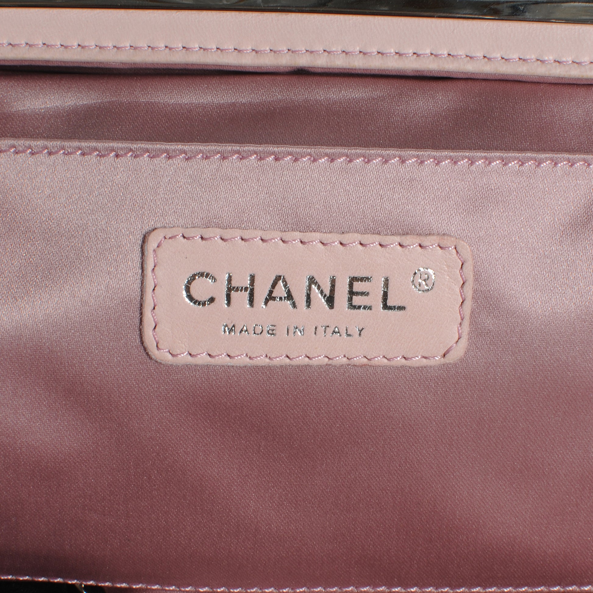 Chanel Lambskin Quilted Resin Pearl Clasp Clutch Black White 6 of 8