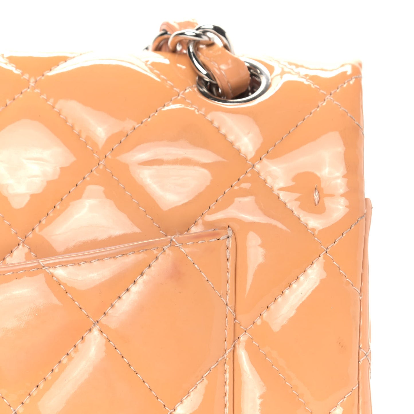 Patent Quilted Jumbo Double Flap Light Pink