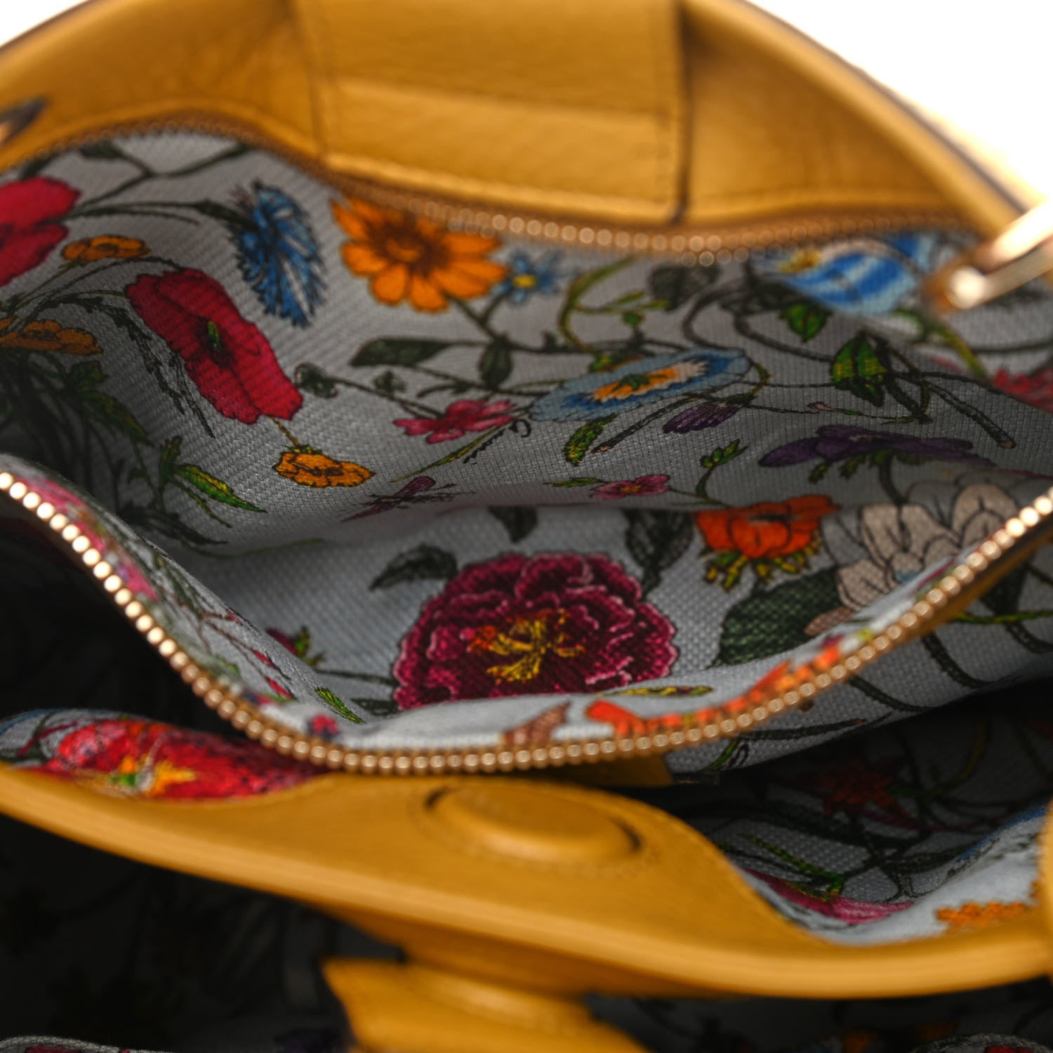 Gucci Calfskin Small Bamboo Shopper Tote Yellow 7 of 14