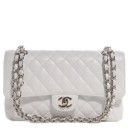Chanel Caviar Quilted Medium Double Flap White 1 of 9