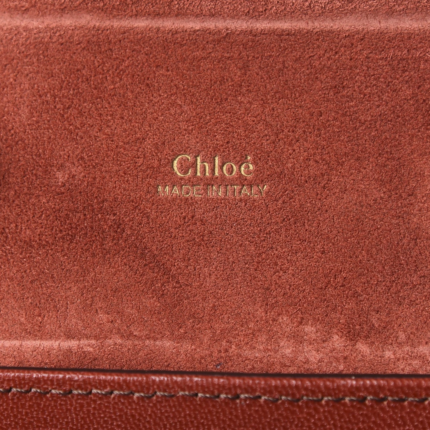 Calfskin Lizard Embossed Small Aby Lock Sepia Brown