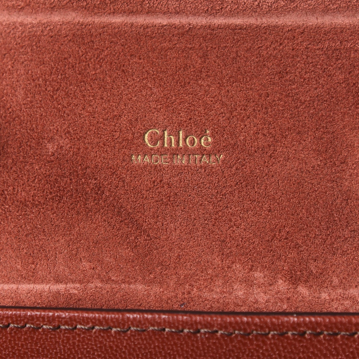 Chloe Calfskin Lizard Embossed Small Aby Lock Sepia Brown 17 of 18