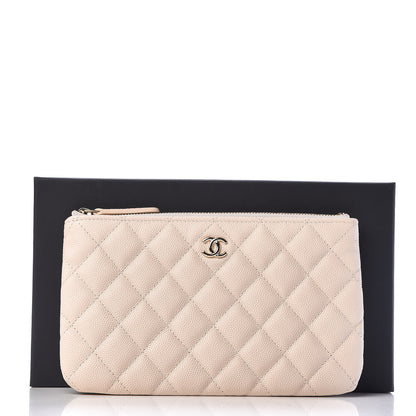Chanel Caviar Quilted Medium Cosmetic Case Light Beige 8 of 8