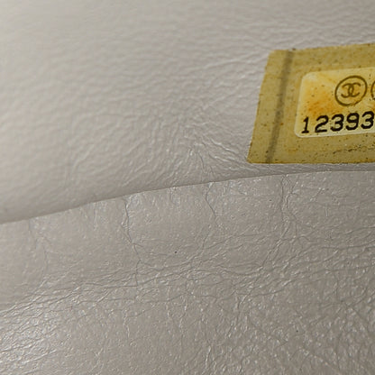 Chanel Crinkled Patent Quilted Jumbo Single Flap Light Beige 6 of 13