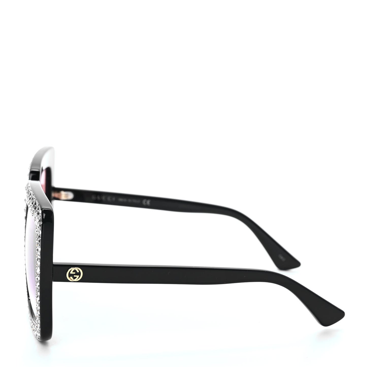 Acetate Crystal Oversize Sunglasses GG0148S Black