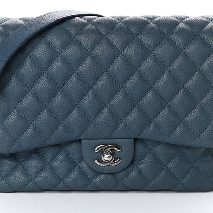 Chanel Caviar Quilted Medium Rock In Rome Single Flap Blue 8 of 10