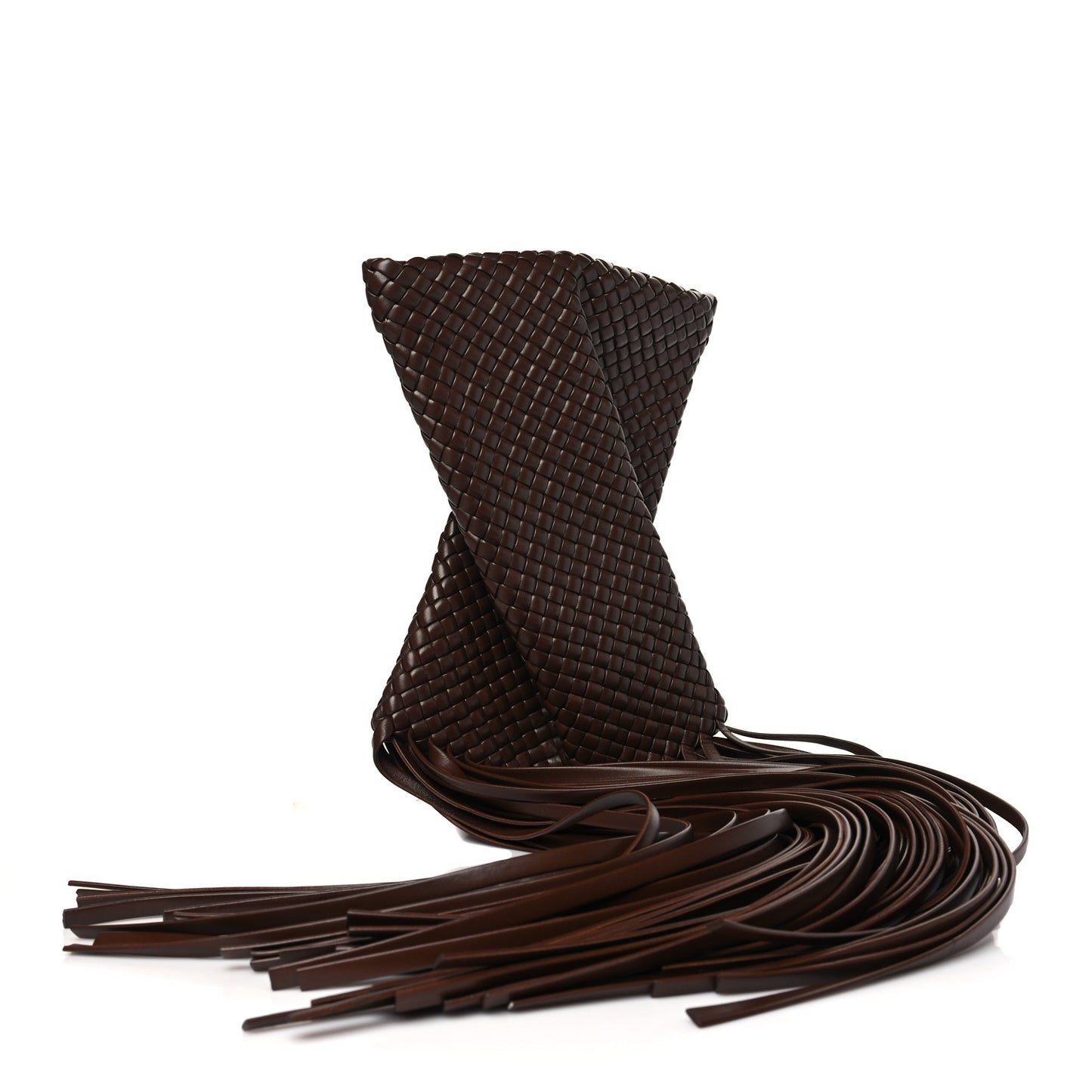 Nappa Intrecciato The Fringe Crisscross Bag Ebano