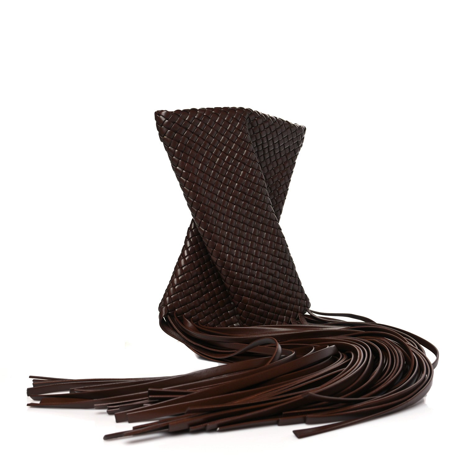 Bottega Veneta Nappa Intrecciato The Fringe Crisscross Bag Ebano 3 of 8