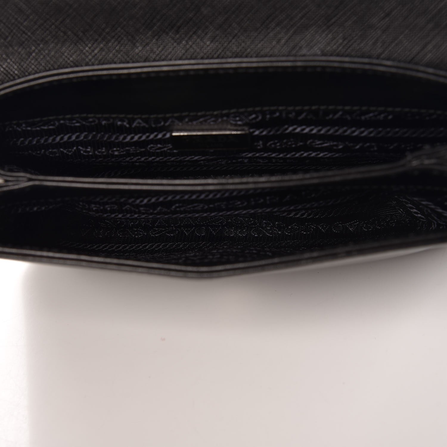 Prada Saffiano Soft Calf Chain Crossbody Bag Black 5 of 7