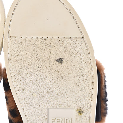 Fendi Vitello Shearling FF Velcro Slip On Sneakers 38 Black 10 of 12