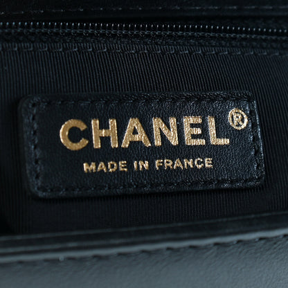 Chanel Calfskin Quilted New Medium Boy Top Handle Flap Black 6 of 9