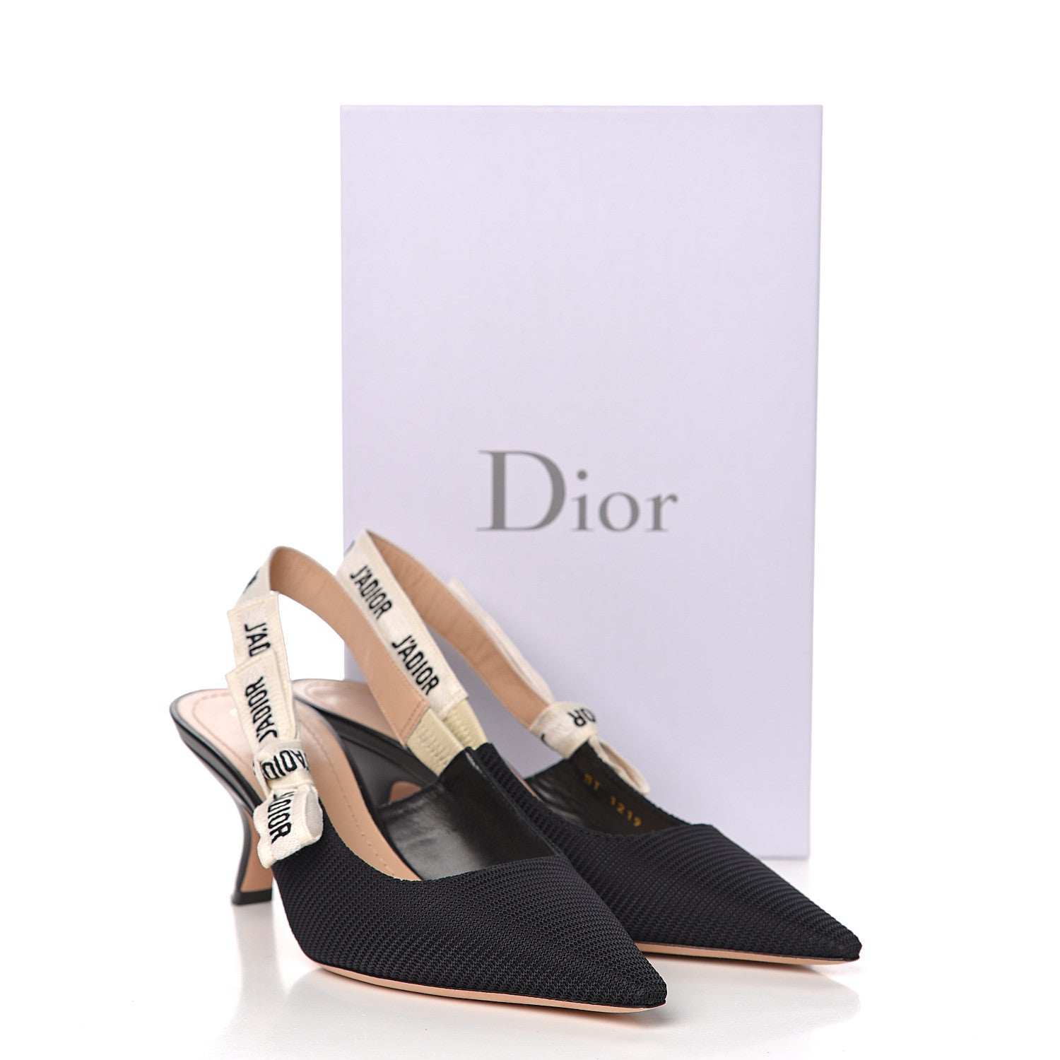 Christian Dior Technical Canvas Ribbon J Adior Slingback 65mm Pumps 38 Black 11 of 11
