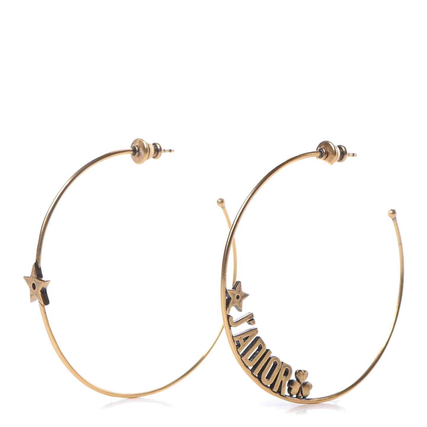 Metal J'Adior Hoop Earrings Aged Gold